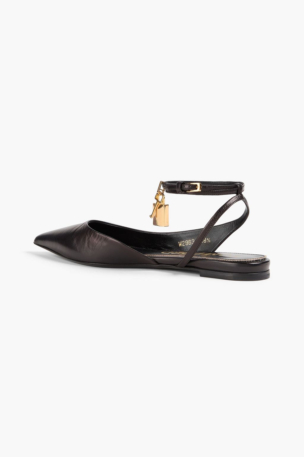 TOM FORD Padlock レザー ポインテッドトゥ フラットシューズ