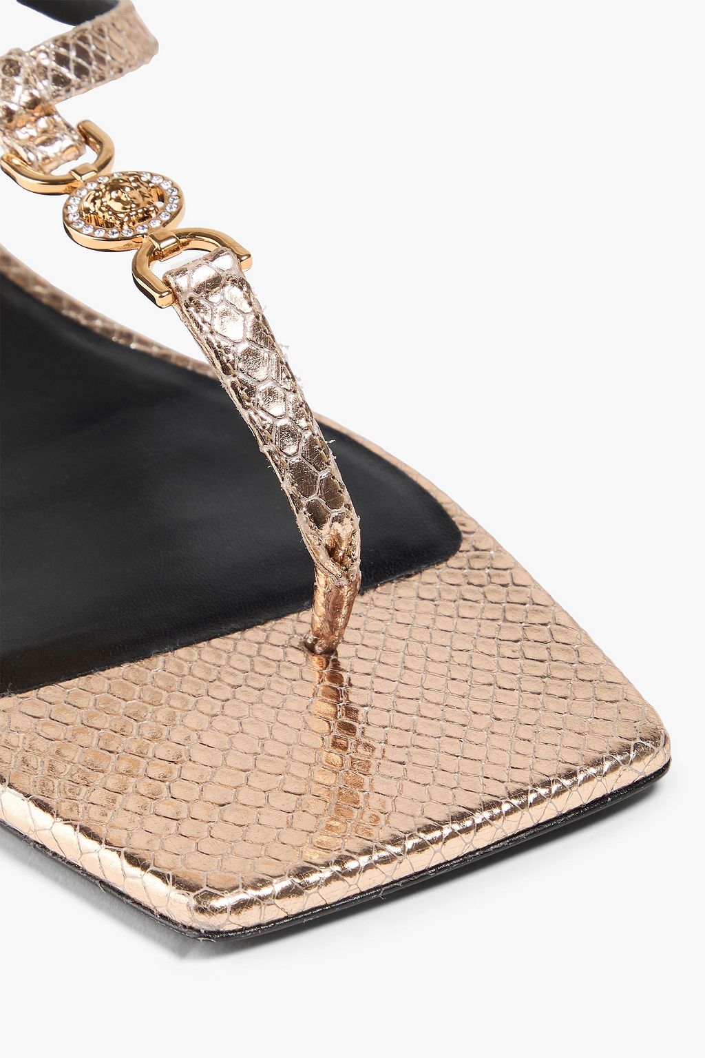 VERSACE Medusa '95 metallic snake-effect leather sandals