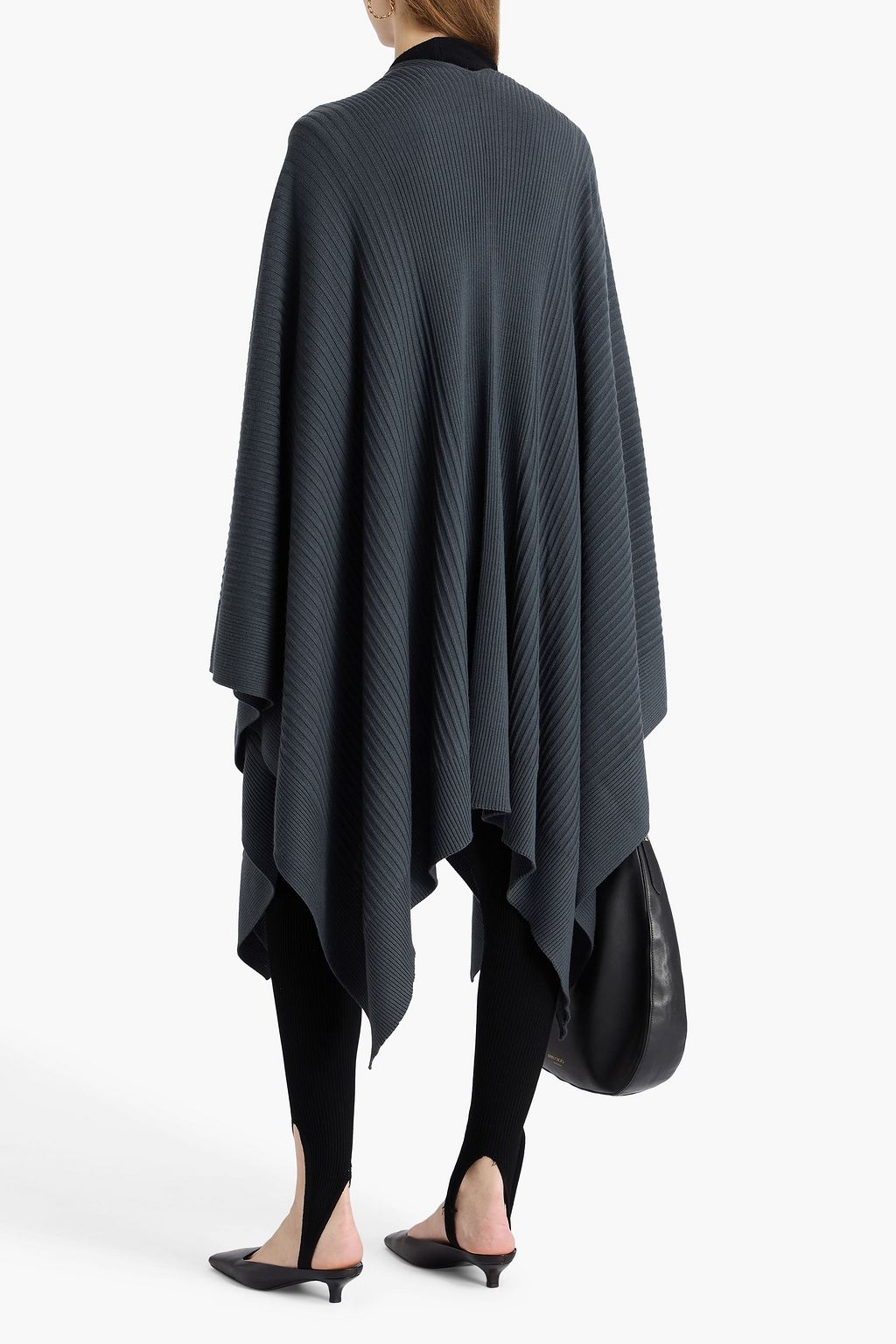 JOSEPH Ribbed merino wool poncho