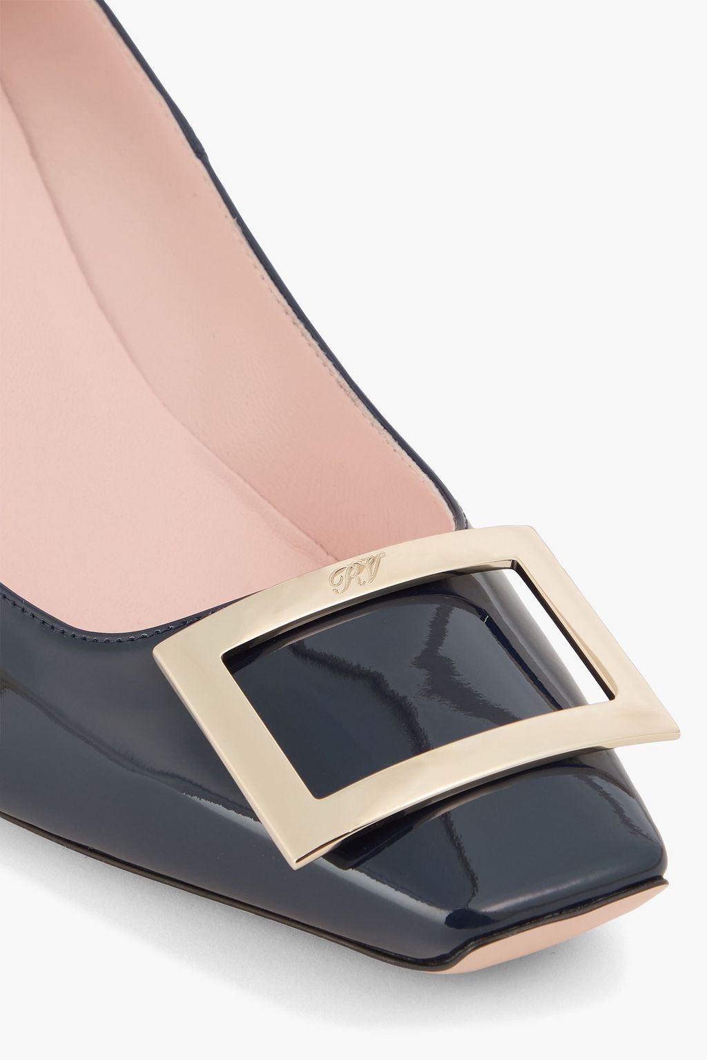 ROGER VIVIER Belle Vivier Trompette embellished patent-leather pumps