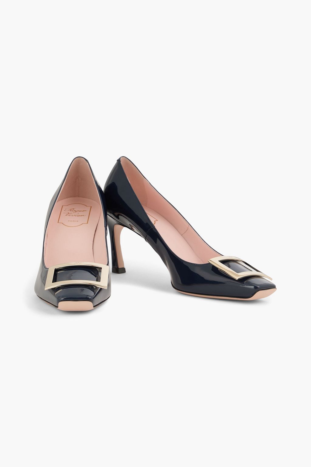 ROGER VIVIER Belle Vivier Trompette embellished patent-leather pumps