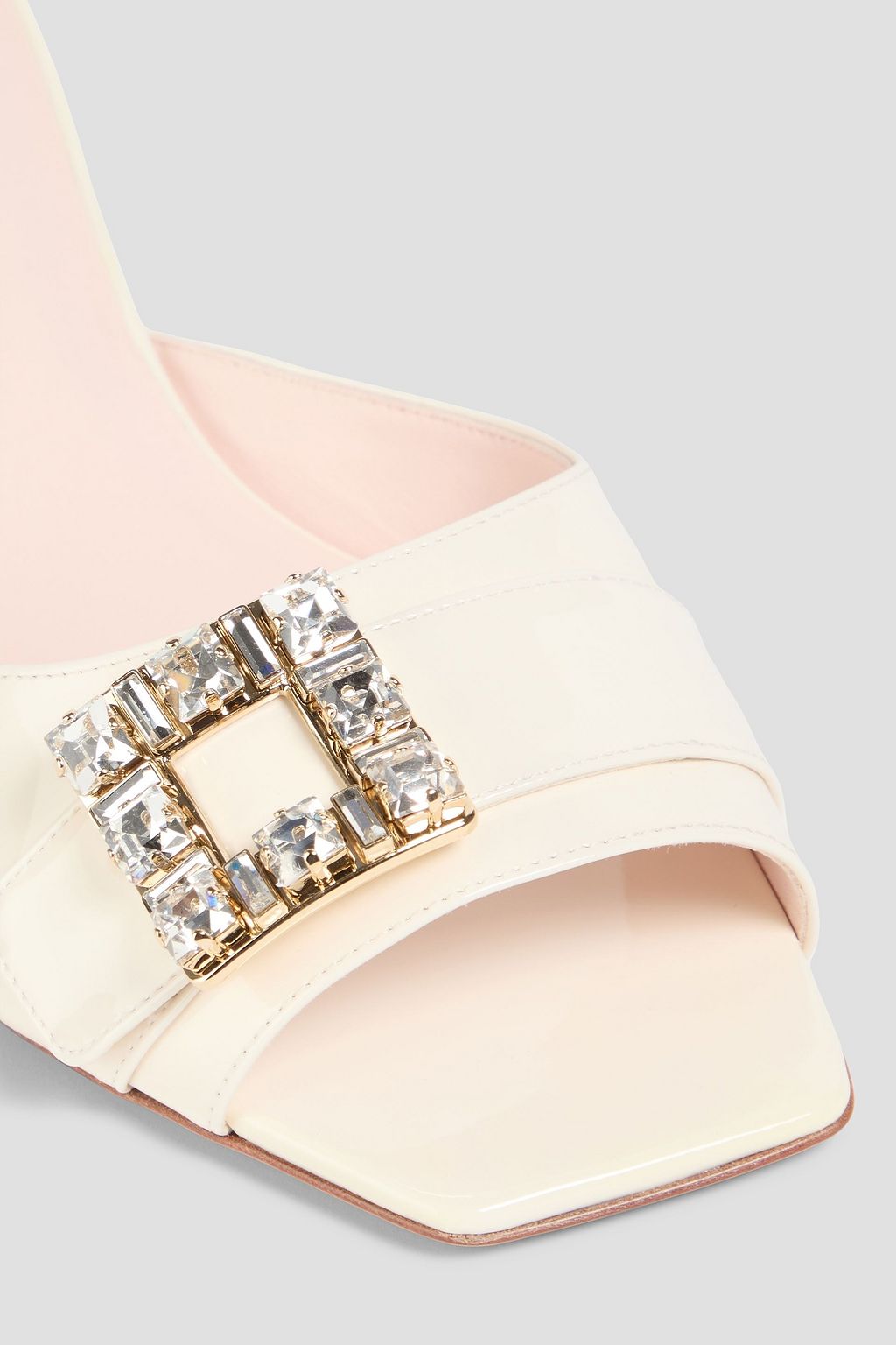 ROGER VIVIER Tres Vivier embellished patent-leather mules