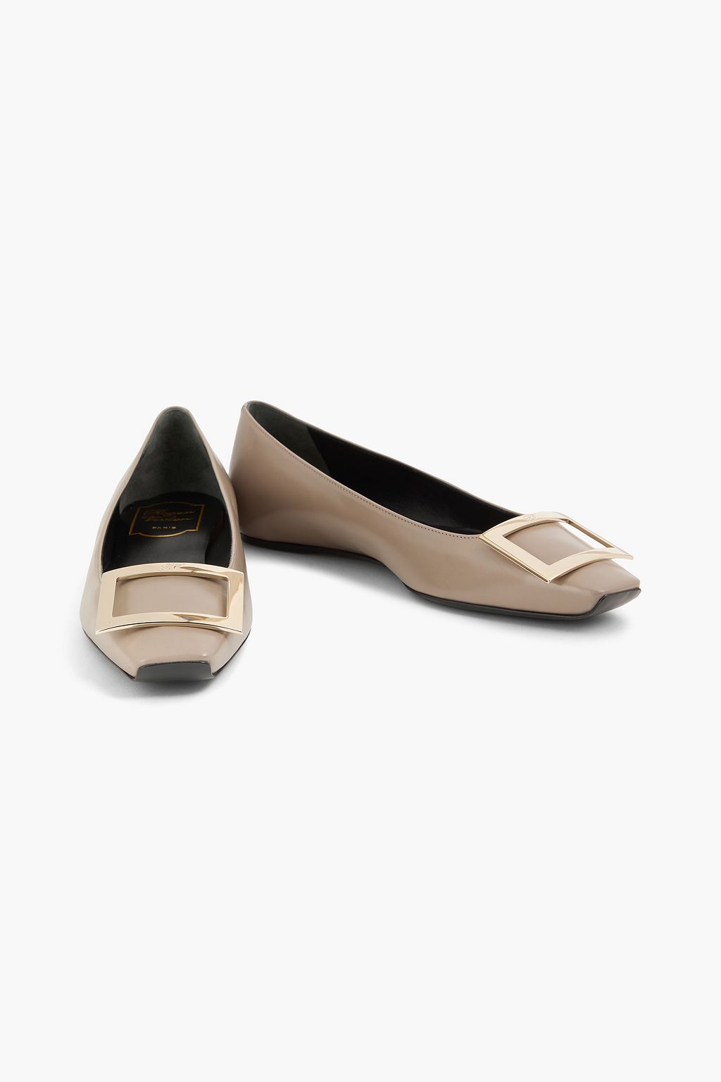 ROGER VIVIER حذاء باليرينا مسطح من الجلد مزين بإبزيم