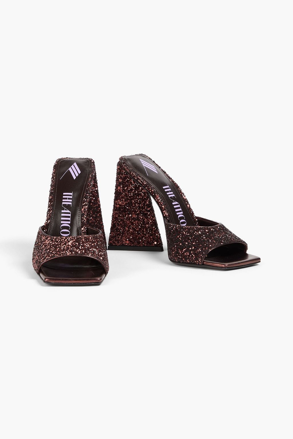 THE ATTICO Devon glittered woven mules