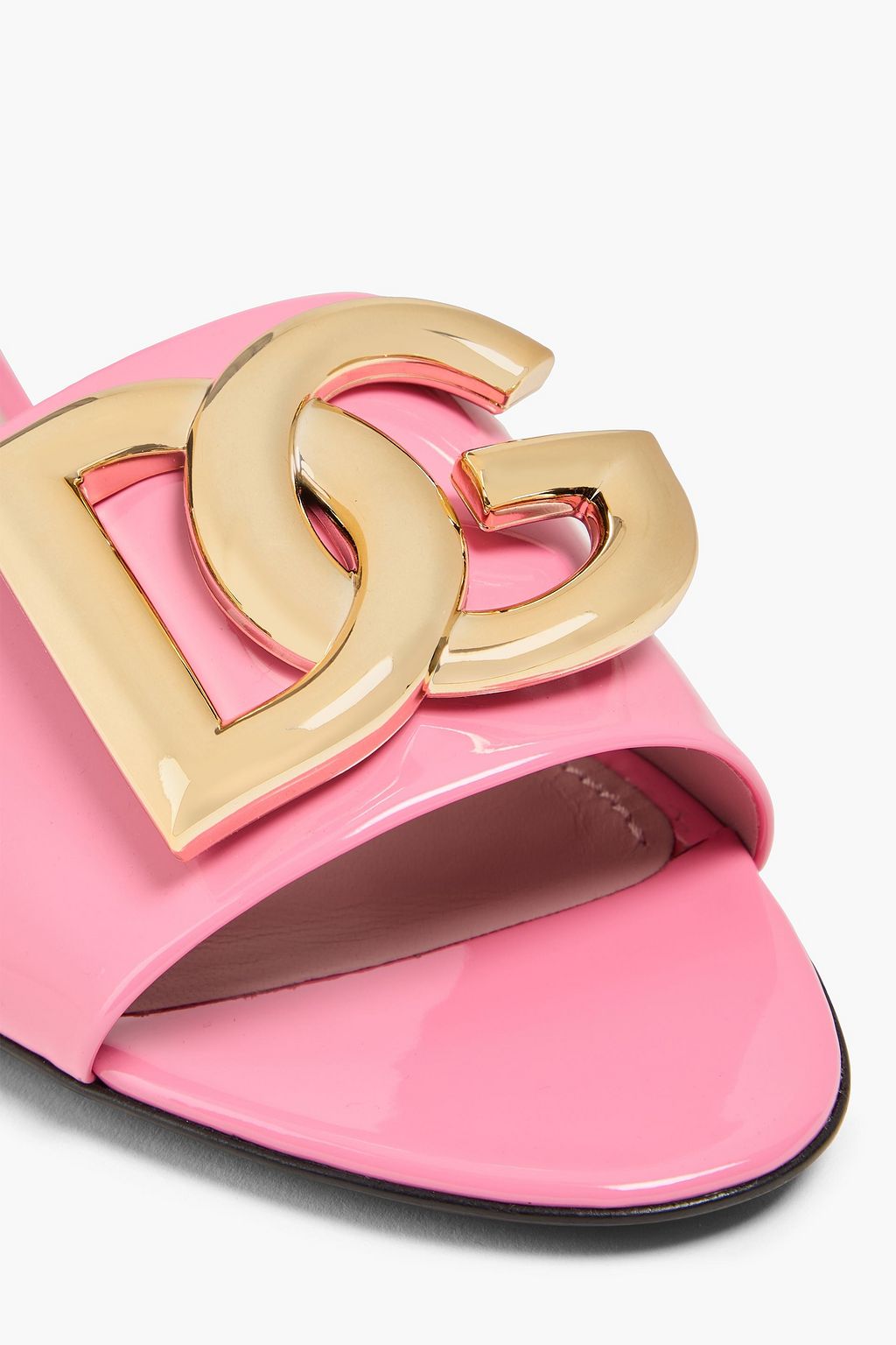 DOLCE&GABBANA حذاء سلايدز من الجلد اللامع مزركش