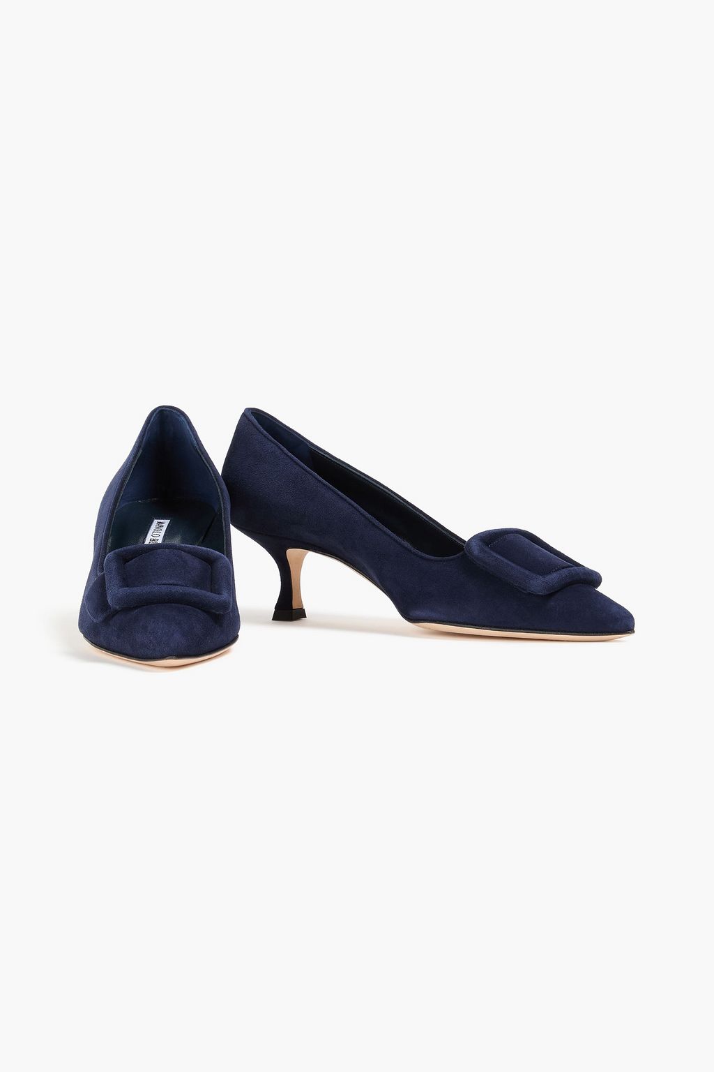 MANOLO BLAHNIK حذاء بكعب عالٍ من الشامواه مزين بإبزيم