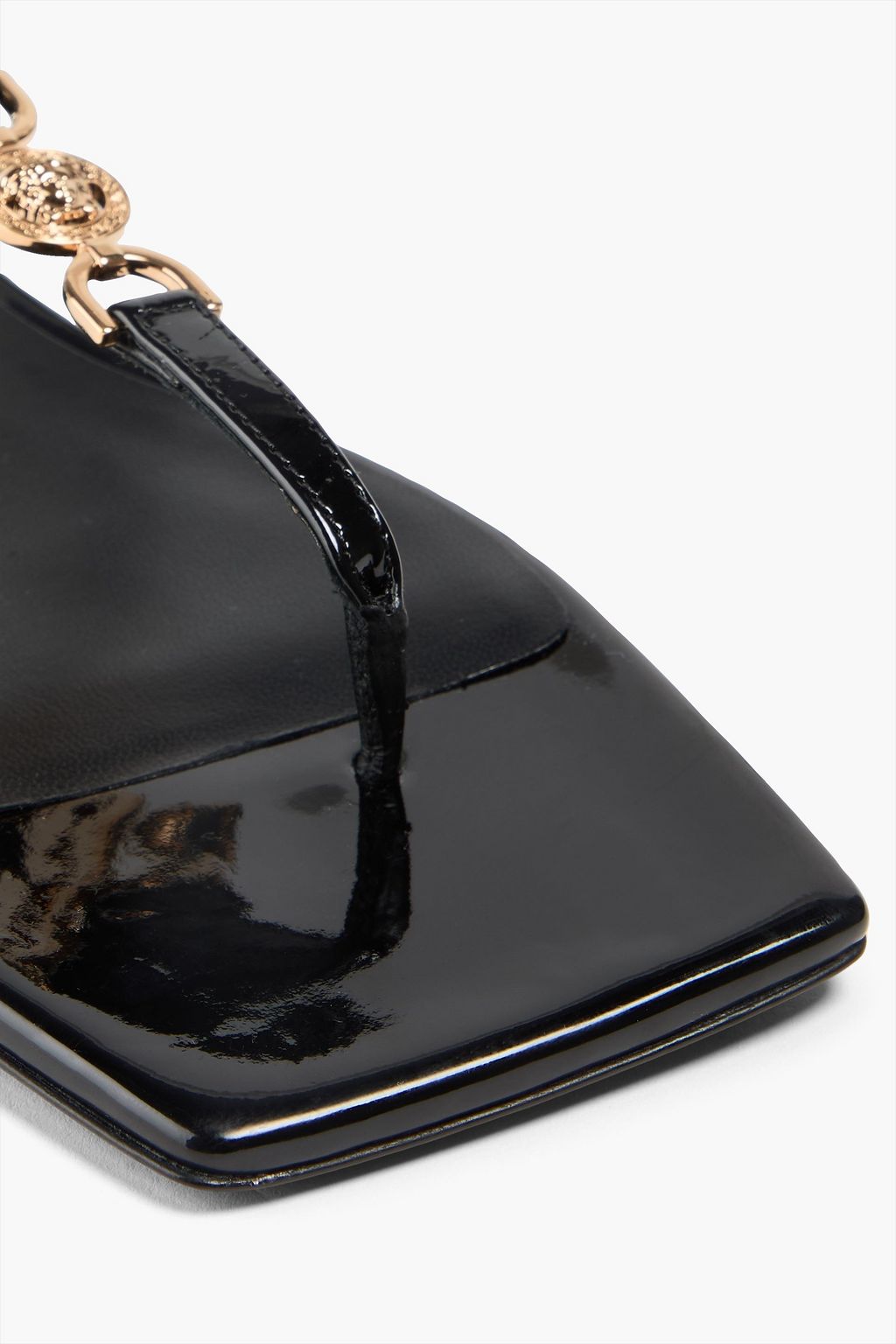 VERSACE Medusa embellished patent-leather sandals