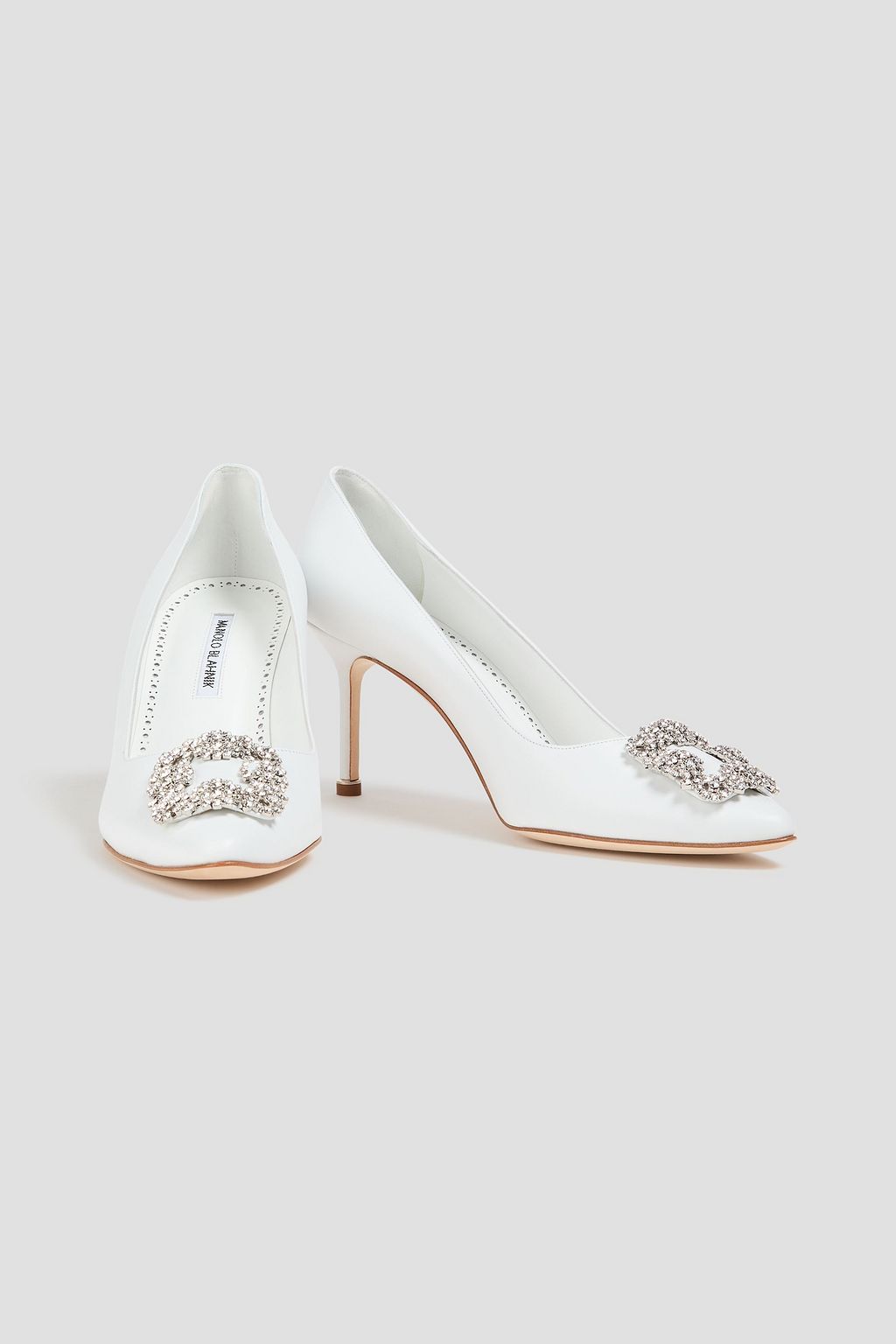 MANOLO BLAHNIK 한기시 장식 디테일 가죽 펌프스