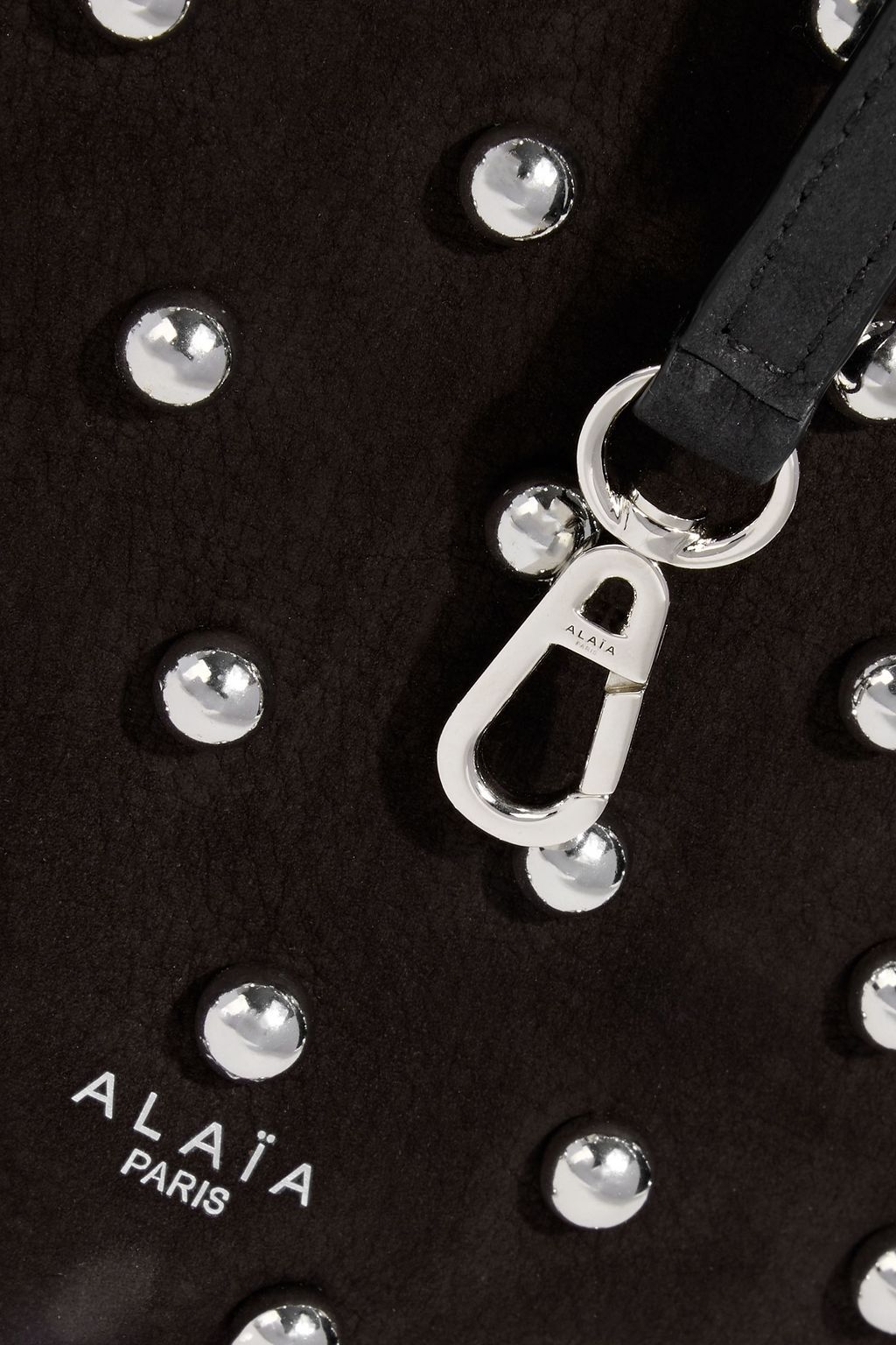 ALAÏA Folded studded suede tote