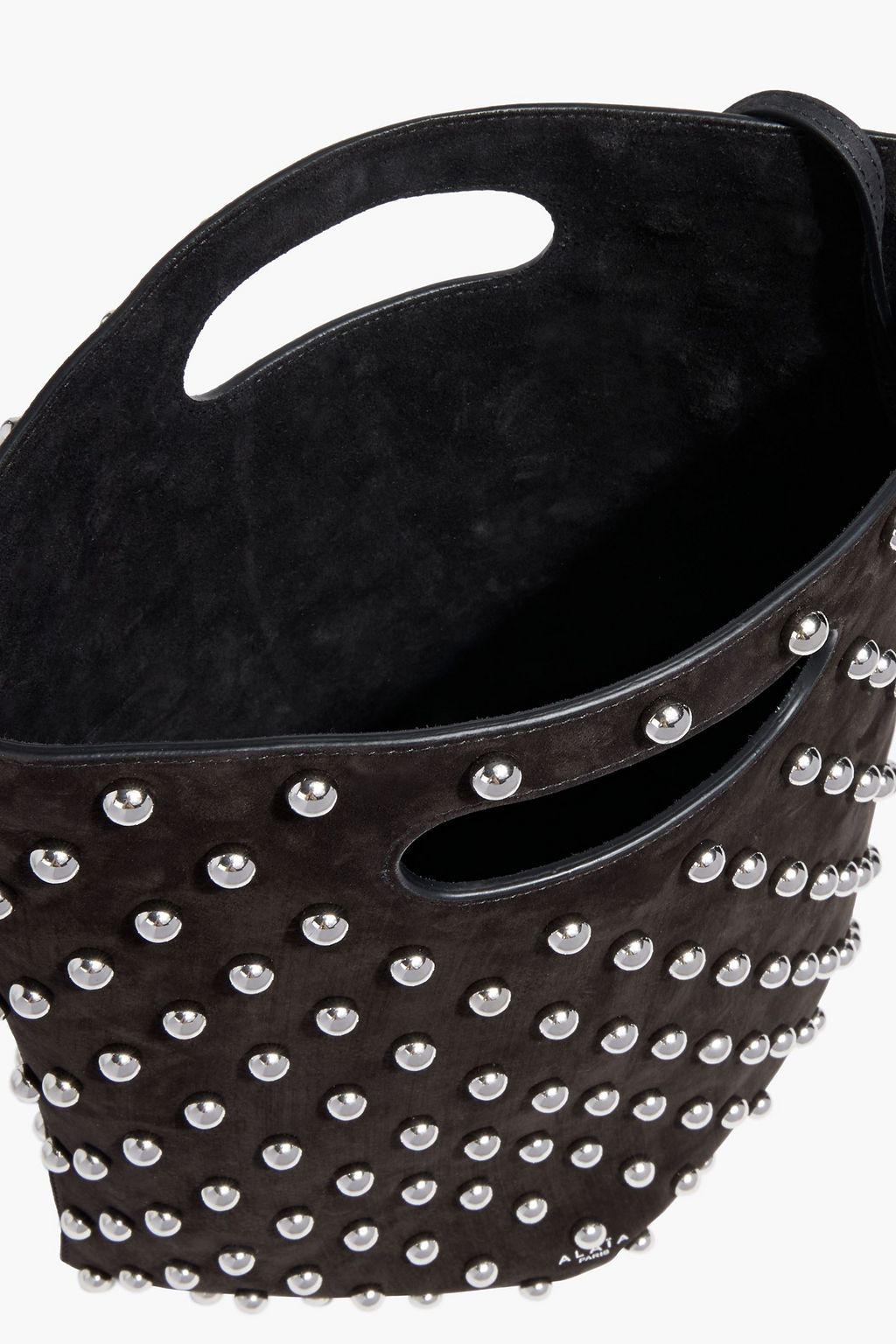 ALAÏA Folded studded suede tote
