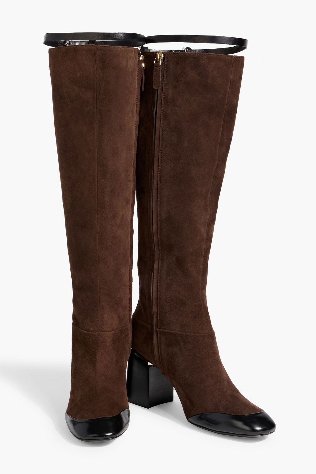 TOD'S Buckled suede knee boots