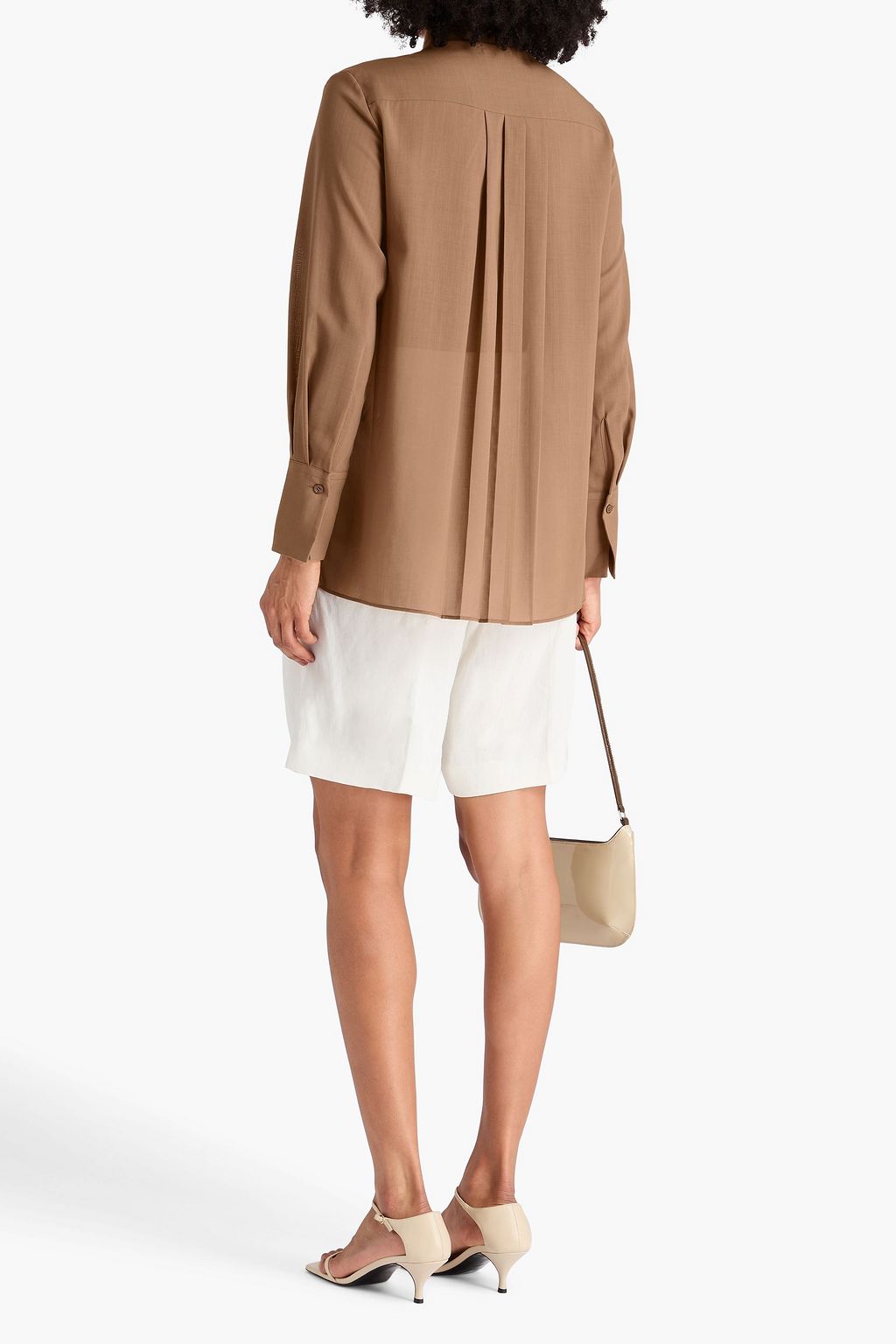 JOSEPH Lili pleated wool-blend shirt