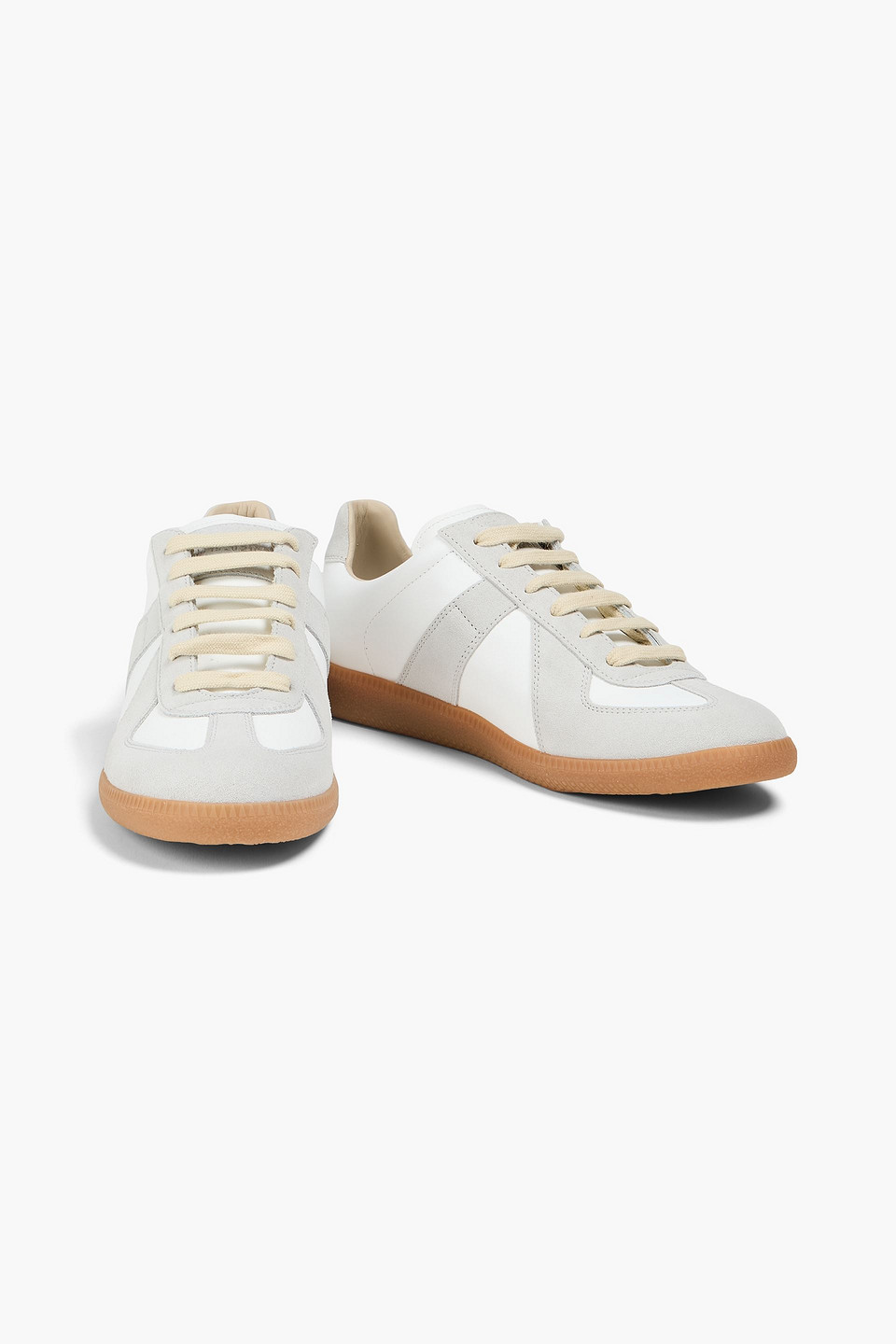 Maison Margiela Suede And Leather Sneakers In Gray