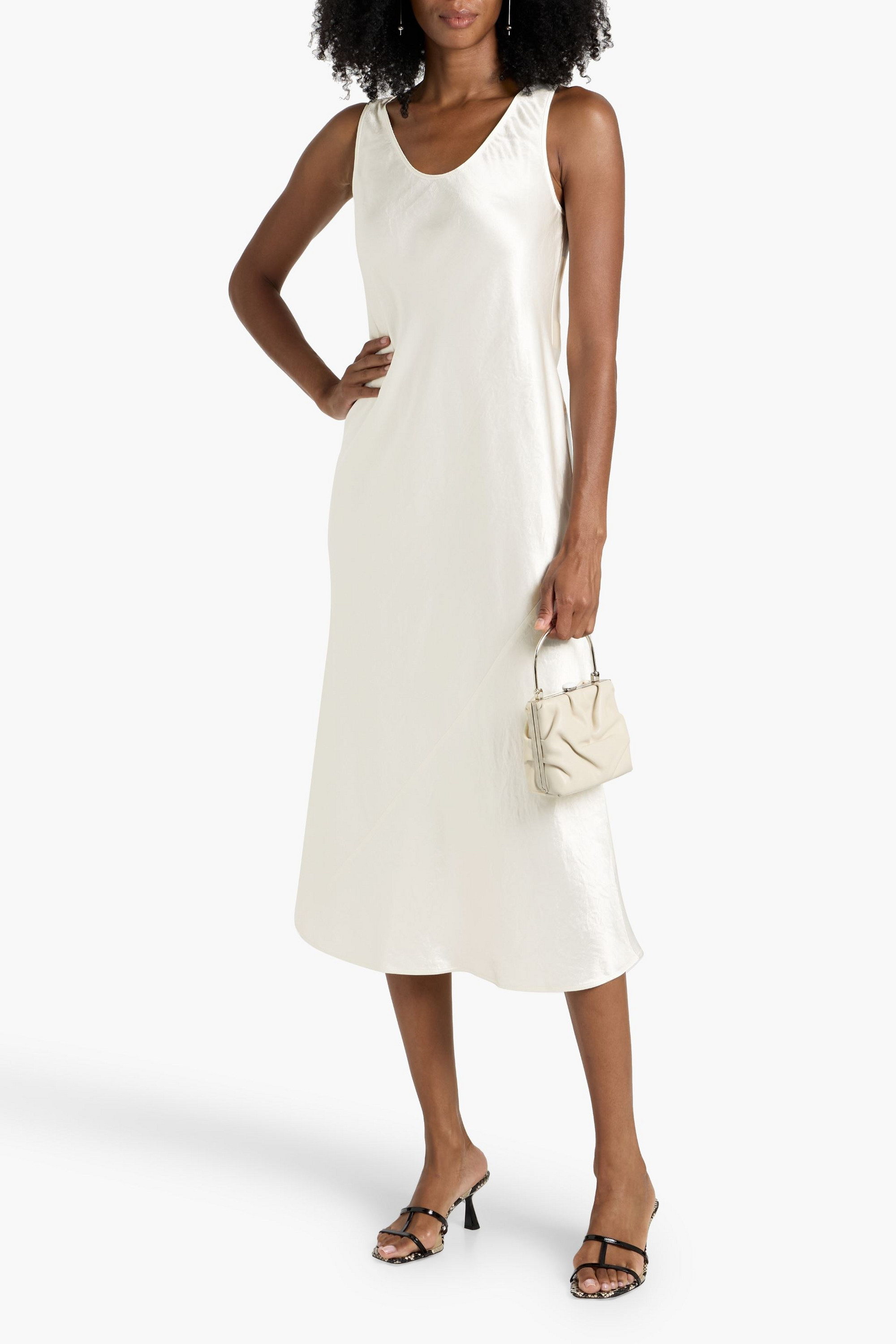 Max Mara Talete crinkled-satin midi dress