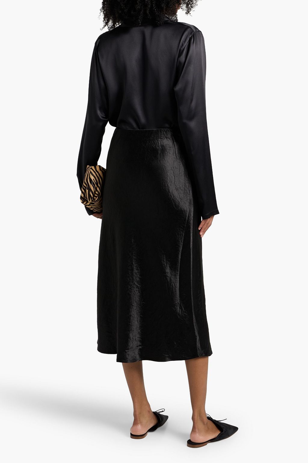 MAX MARA Alessio crinkled-satin midi skirt