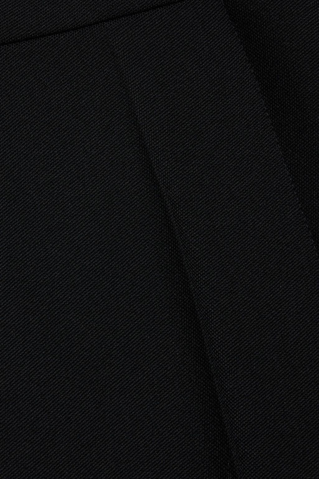 MAX MARA Uccio satin-trimmed grain de poudre wool straight-leg pants