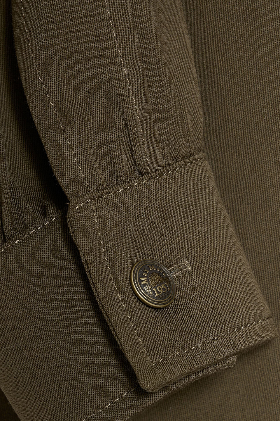 Max Mara Kim Wool-twill Mini Shirt Dress In Green