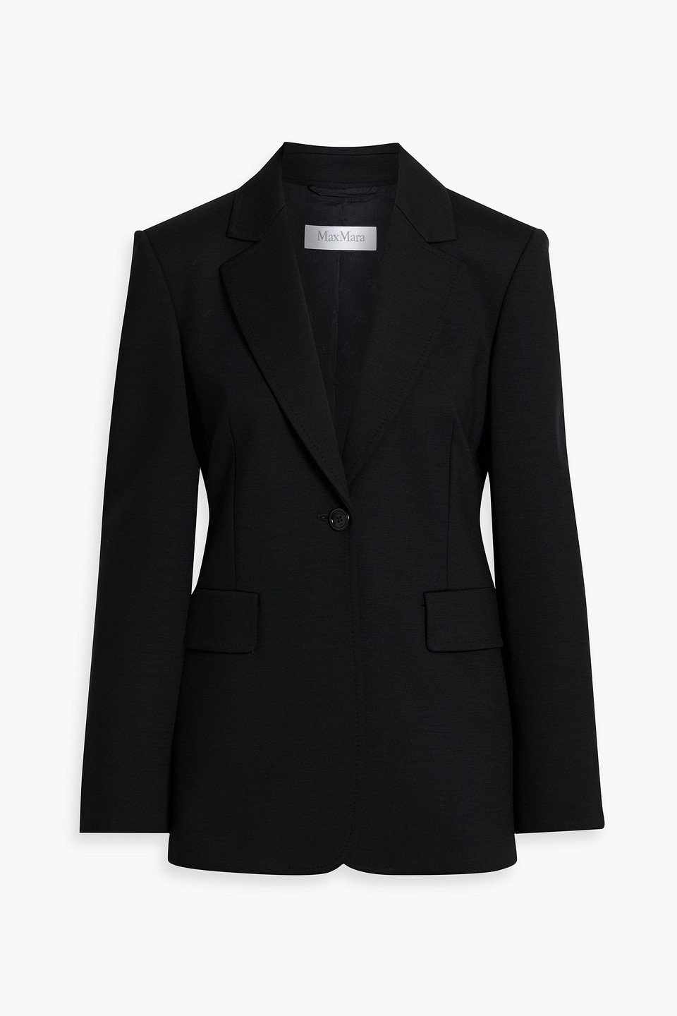 Max Mara Serio Wool-blend Jersey Blazer In Black