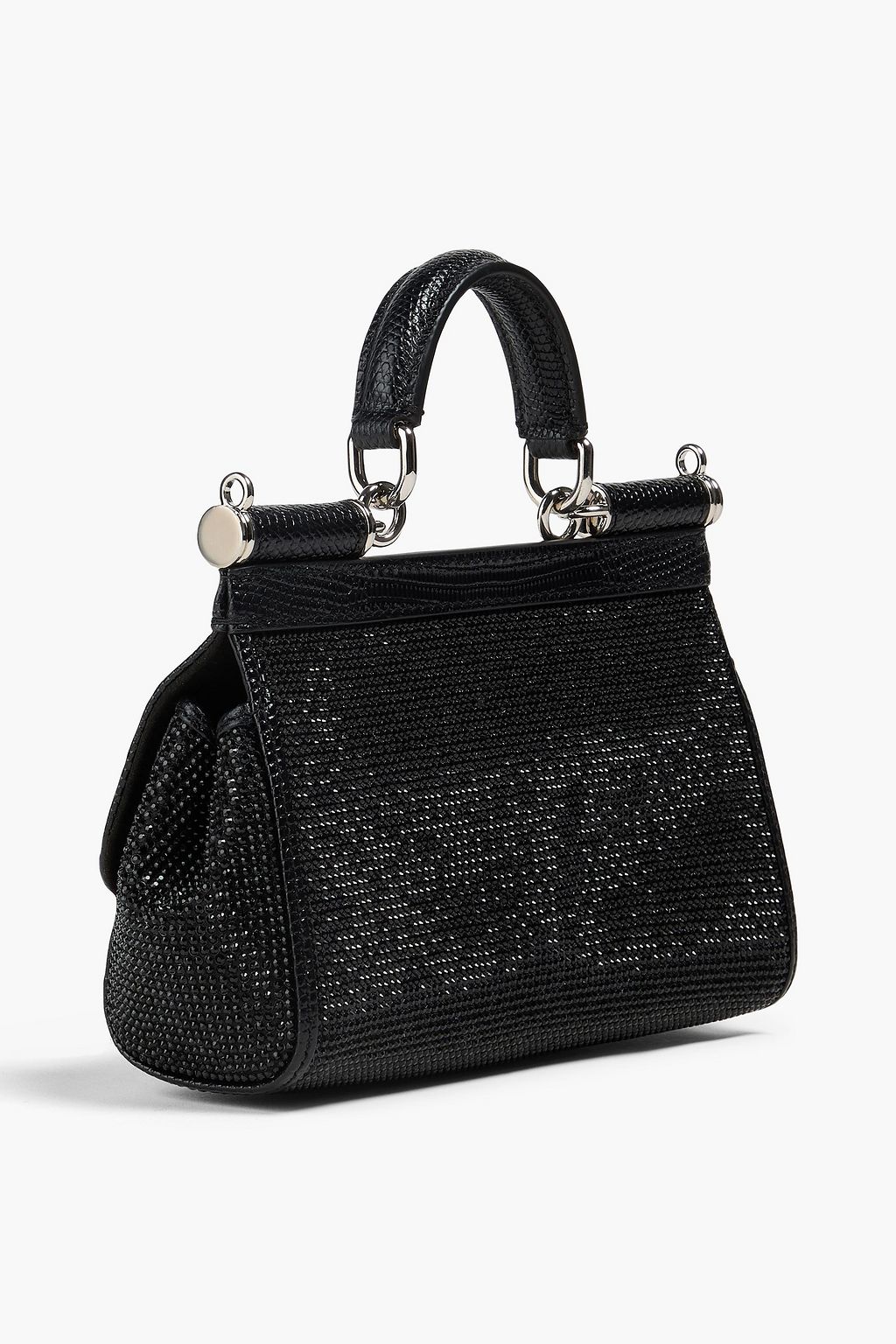 DOLCE&GABBANA Sicily crystal-embellished satin tote