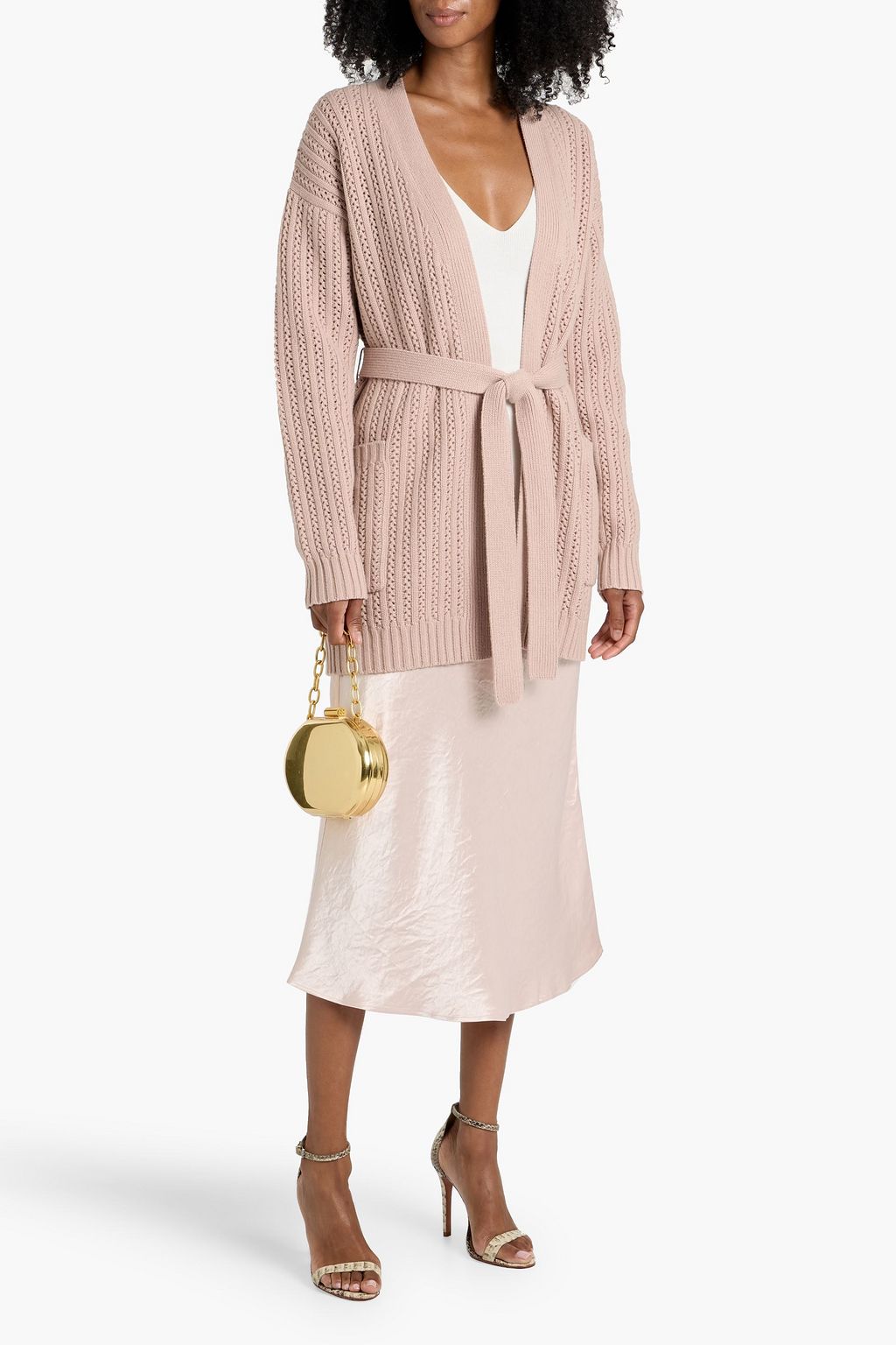 MAX MARA Balzac pointelle-knit wool and cashmere-blend cardigan