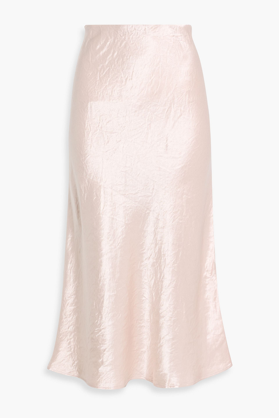 Max Mara Alessio Crinkled-satin Midi Skirt In Pink