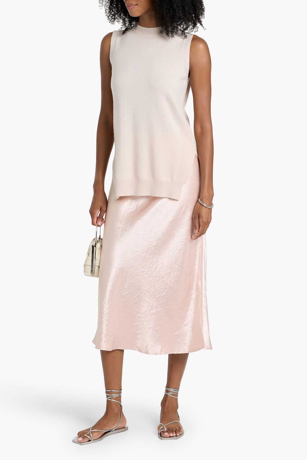 MAX MARA Alessio crinkled-satin midi skirt