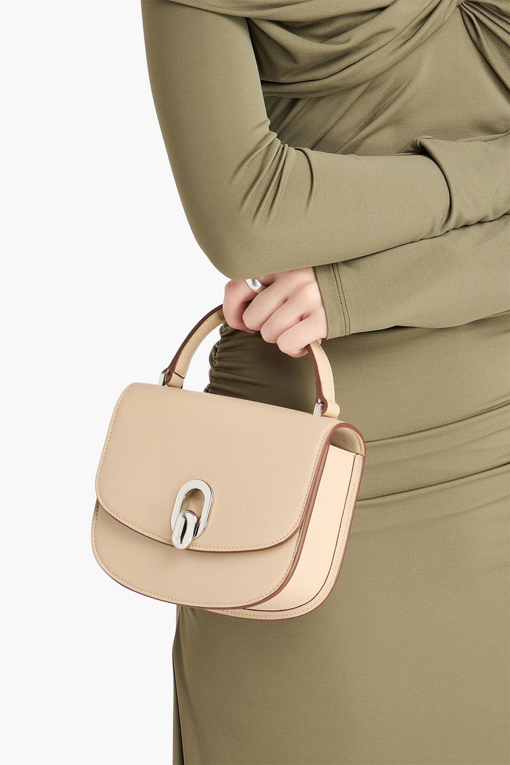 SAVETTE حقيبة توت توندو صغيرة من الجلد