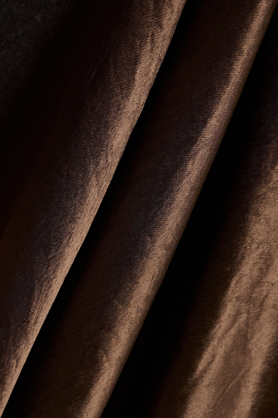 Max Mara Talete Crinkled-satin Midi Dress In Brown
