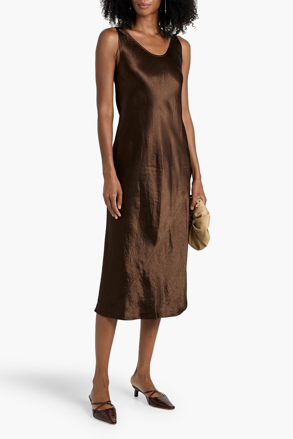 MAX MARA Talete crinkled-satin midi dress