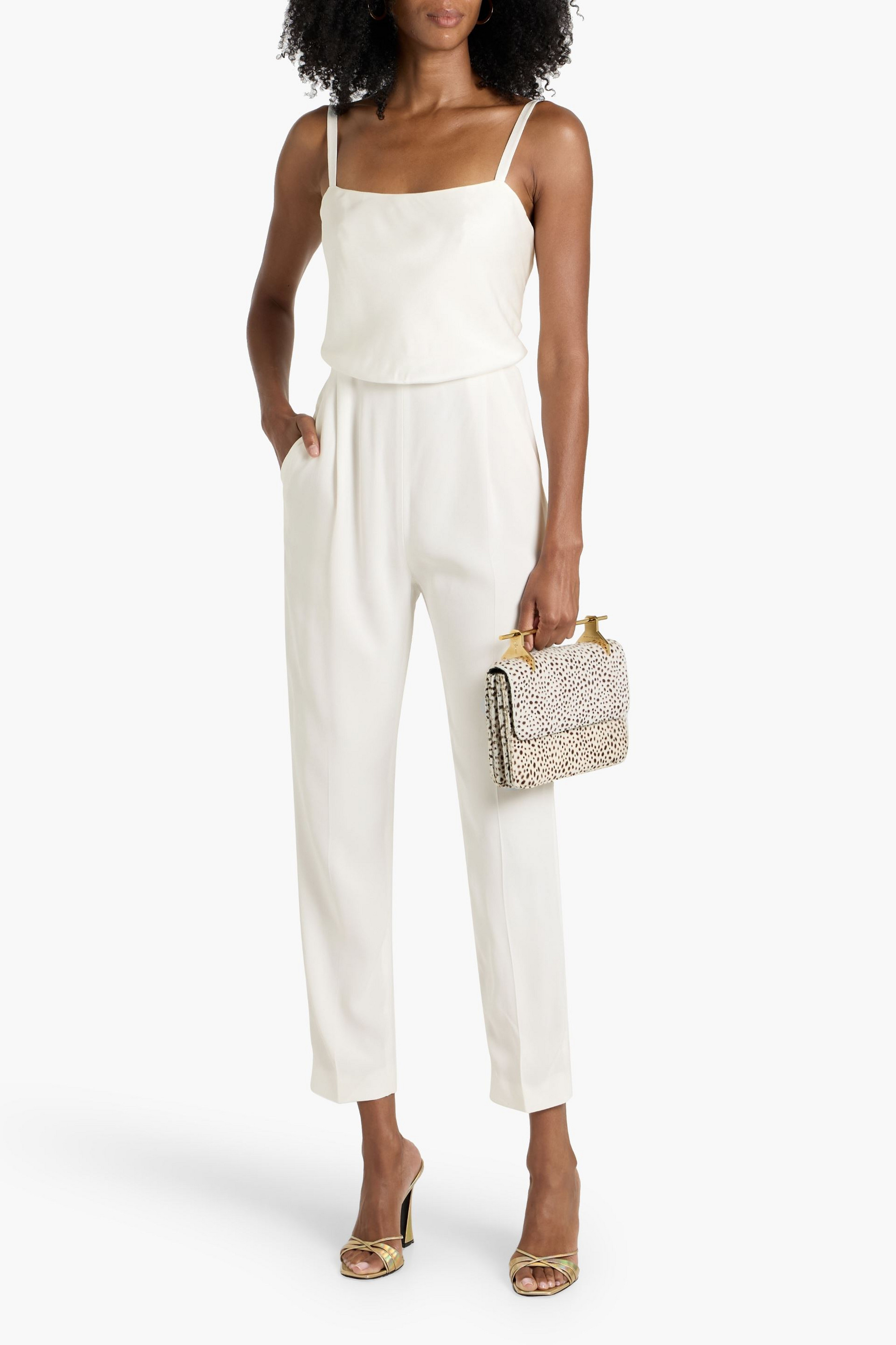 Max Mara Violet lace-up crepe jumpsuit
