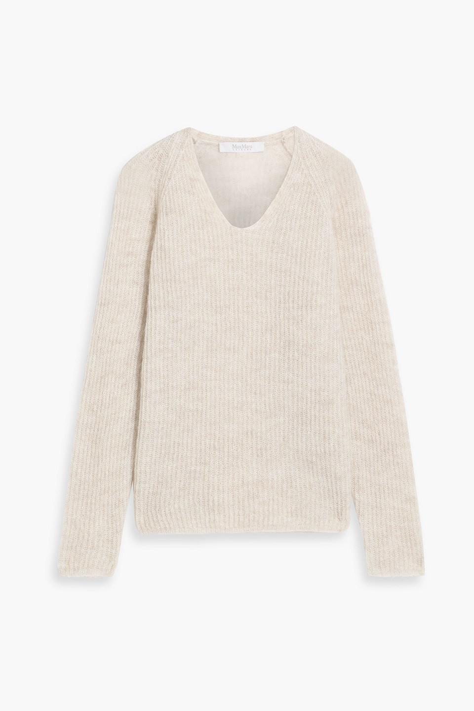 Max Mara Long-sleeved Wool Sweater In Neutral