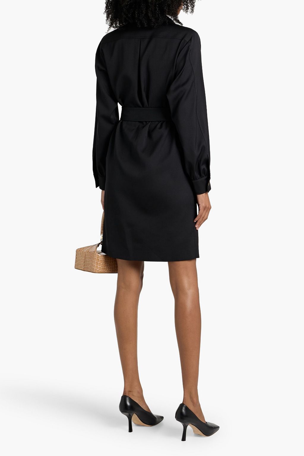 MAX MARA Kim wool-twill mini shirt dress