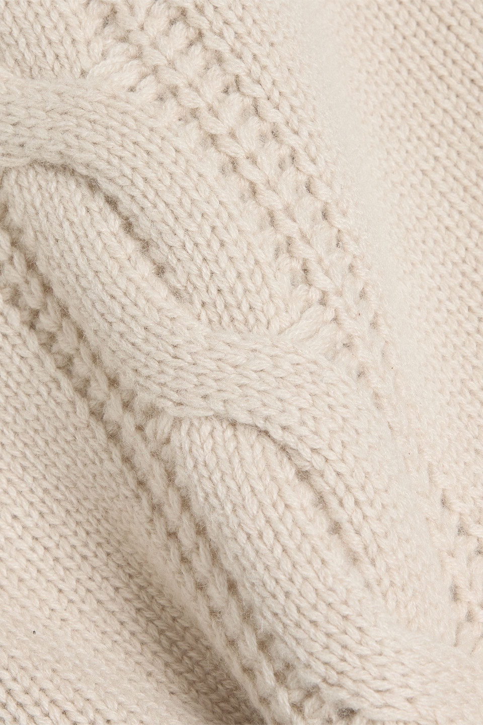 Max Mara Pico Cable-knit Cashmere Sweater In Neutral