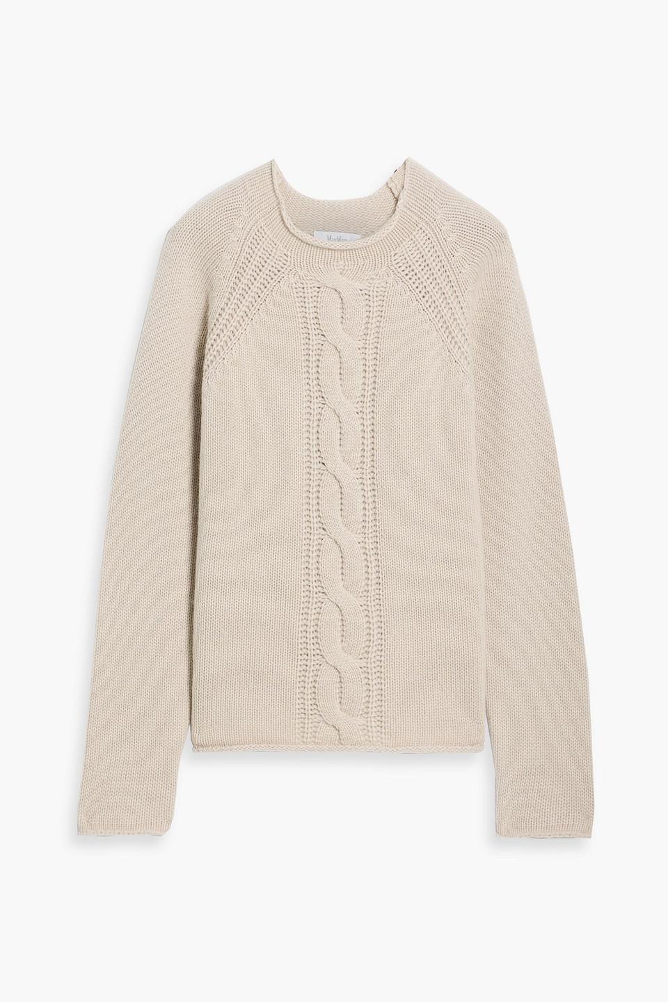 Max Mara Pico Cable-knit Cashmere Sweater In Neutral