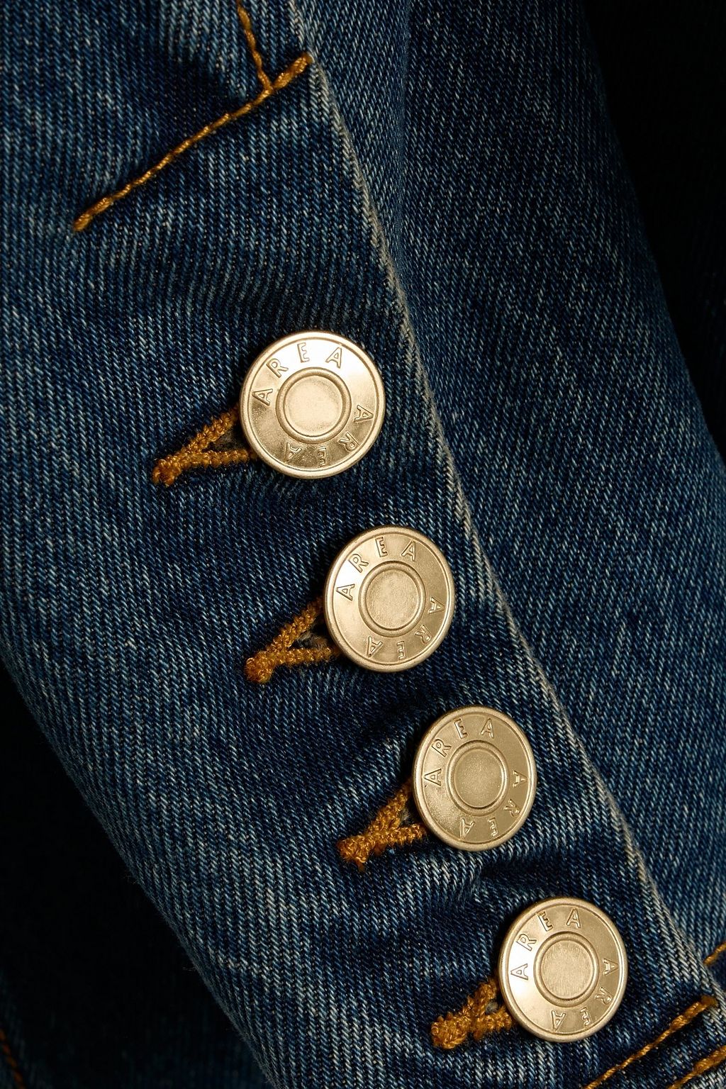 AREA Embellished denim mini dress