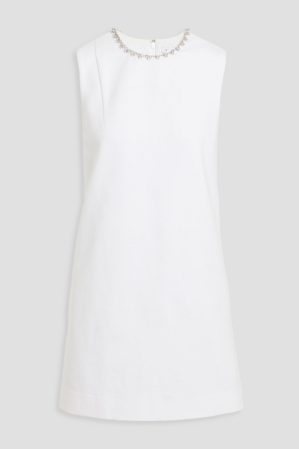 Area Crystal-embellished Cutout Stretch-ponte Mini Dress In White
