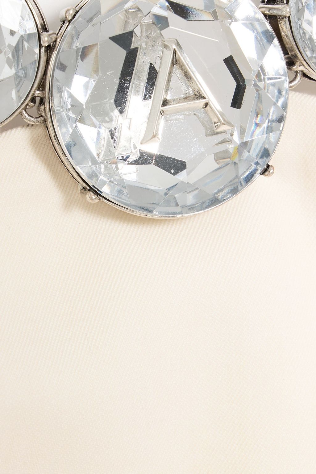 AREA Crystal-embellished wool-twill halterneck mini dress