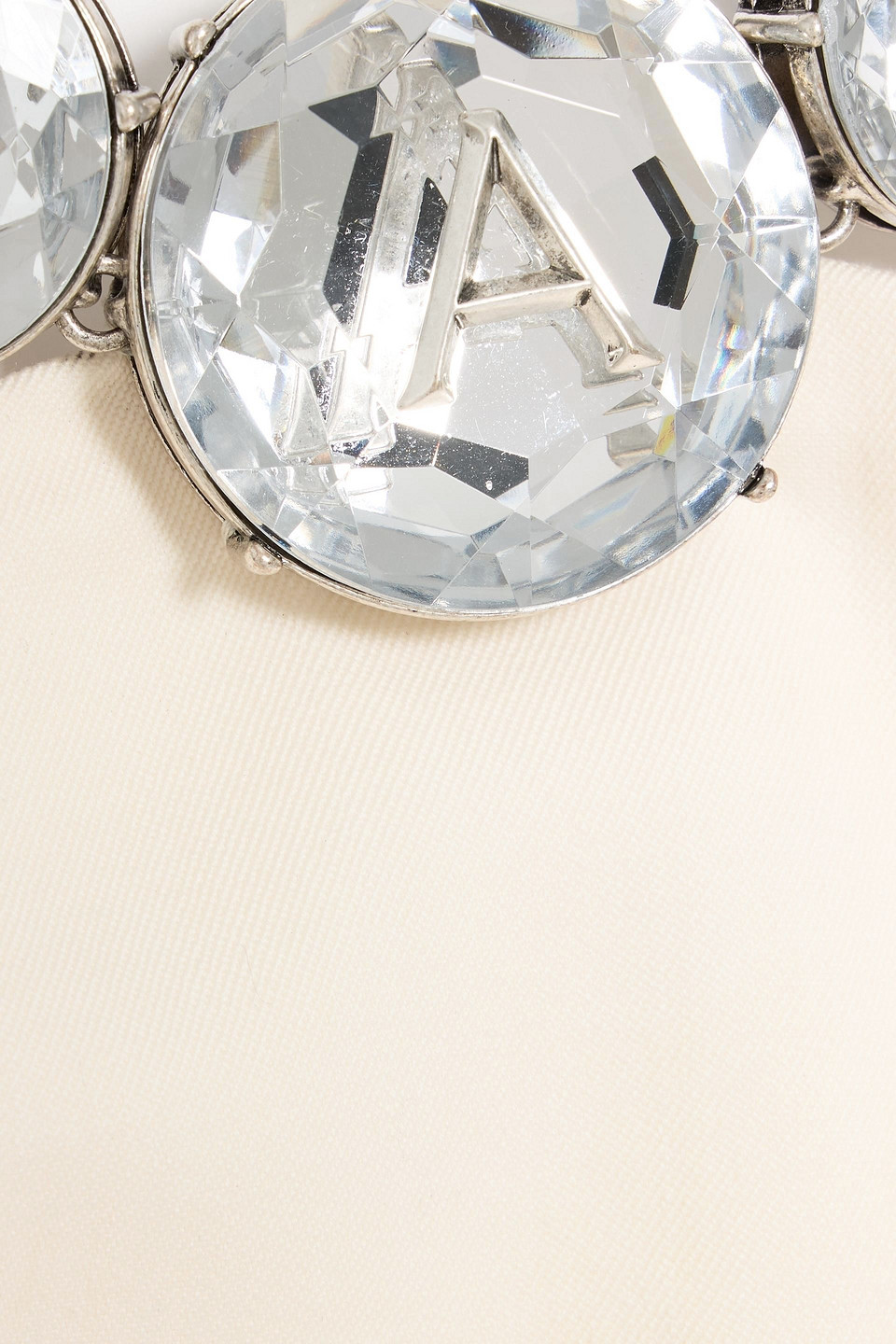 Area Crystal-embellished Wool-twill Halterneck Mini Dress In White