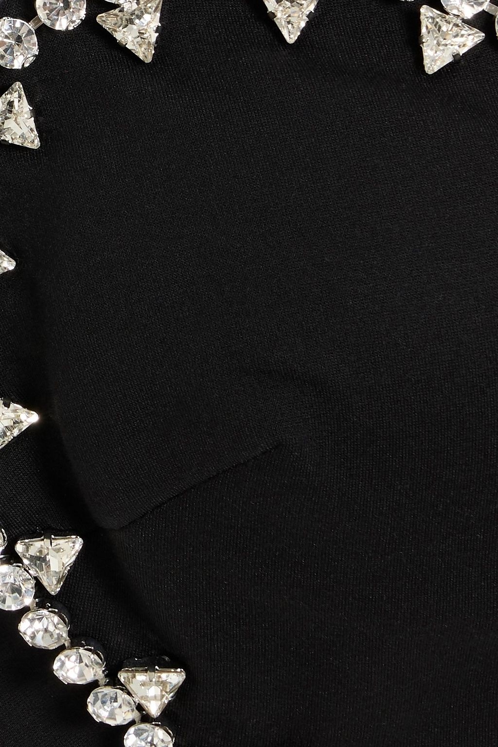 AREA Cropped crystal-embellished ponte bustier top