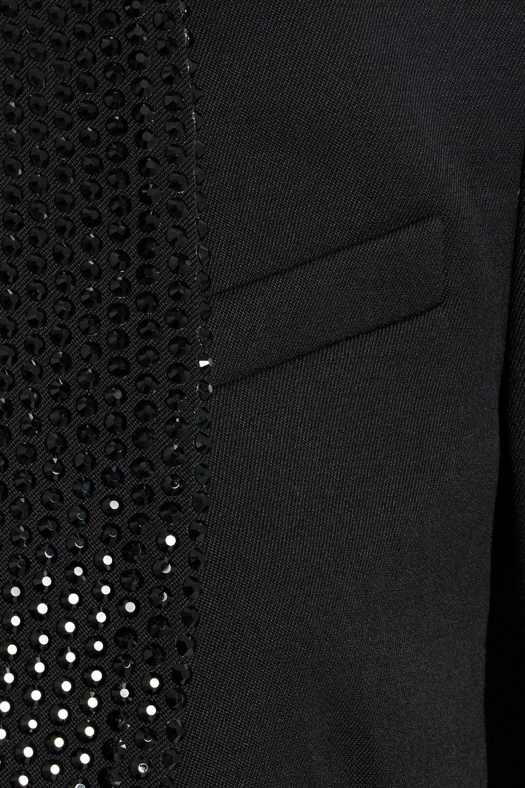 AREA Cropped crystal-embellished wool-twill blazer
