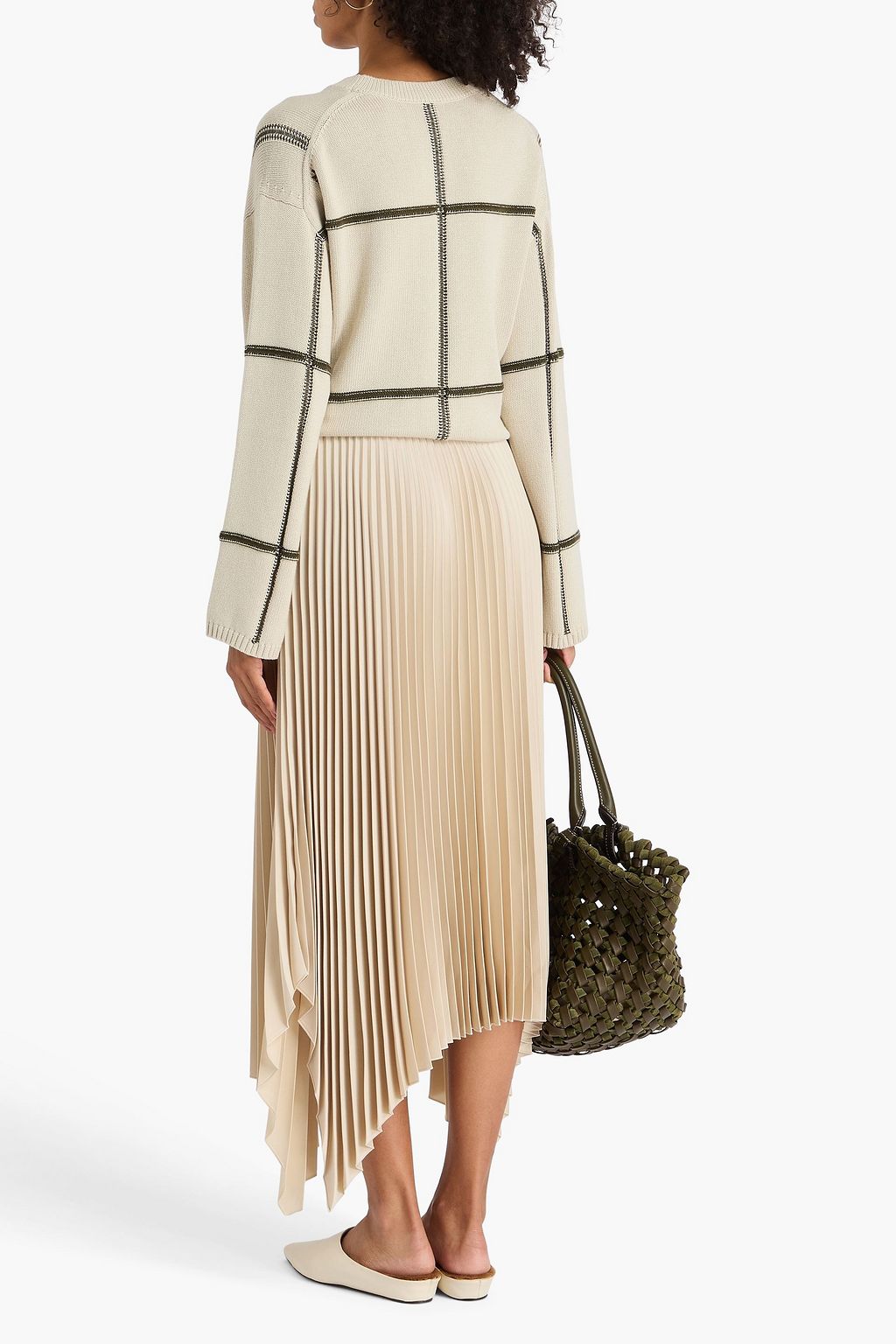 JOSEPH Ade pleated flannel maxi skirt