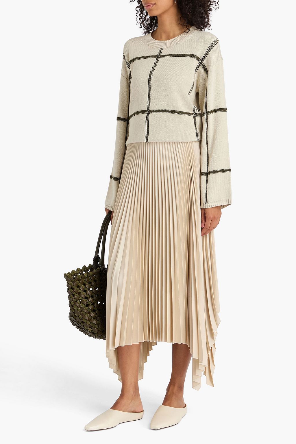 JOSEPH Ade pleated flannel maxi skirt