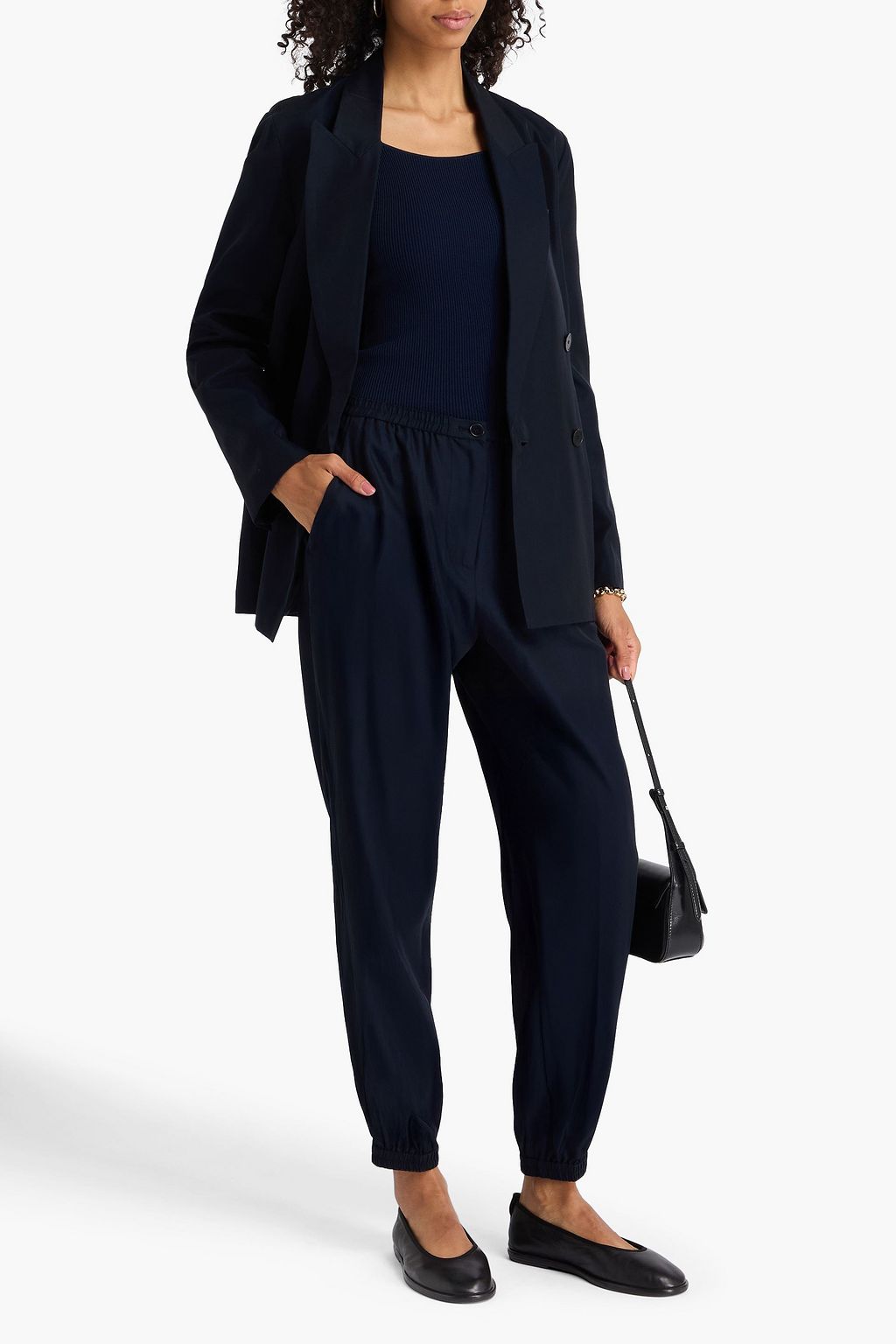 JOSEPH Taio silk and cotton-blend tapered pants