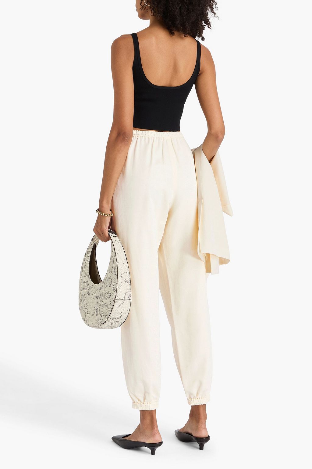 JOSEPH Taio silk and cotton-blend tapered pants