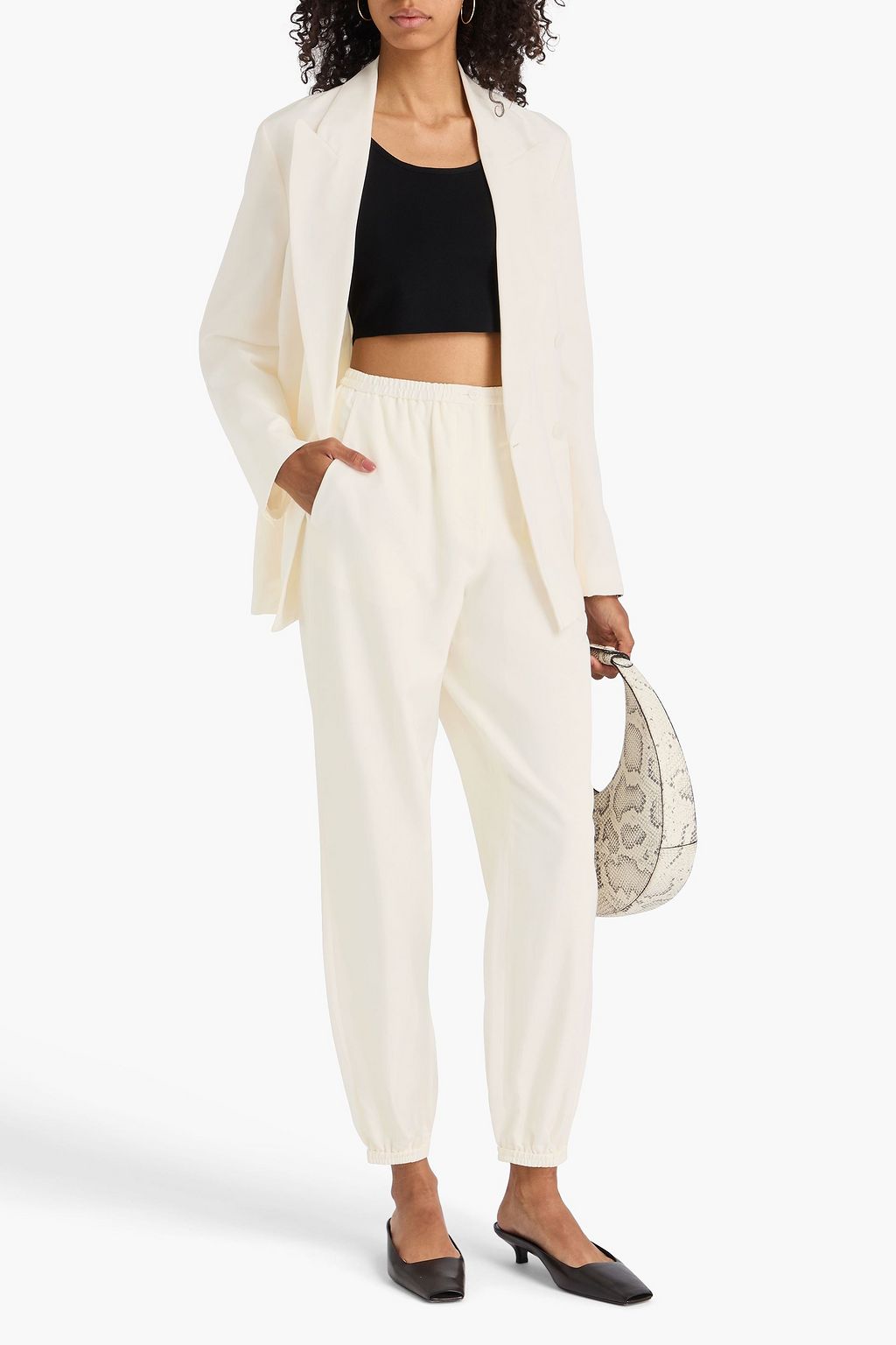 JOSEPH Taio silk and cotton-blend tapered pants