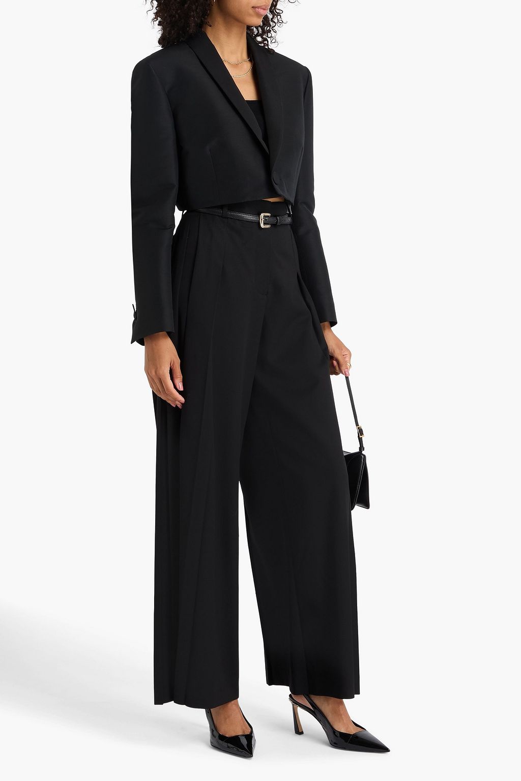 JOSEPH Mericourt pleated wool-blend twill wide-leg pants