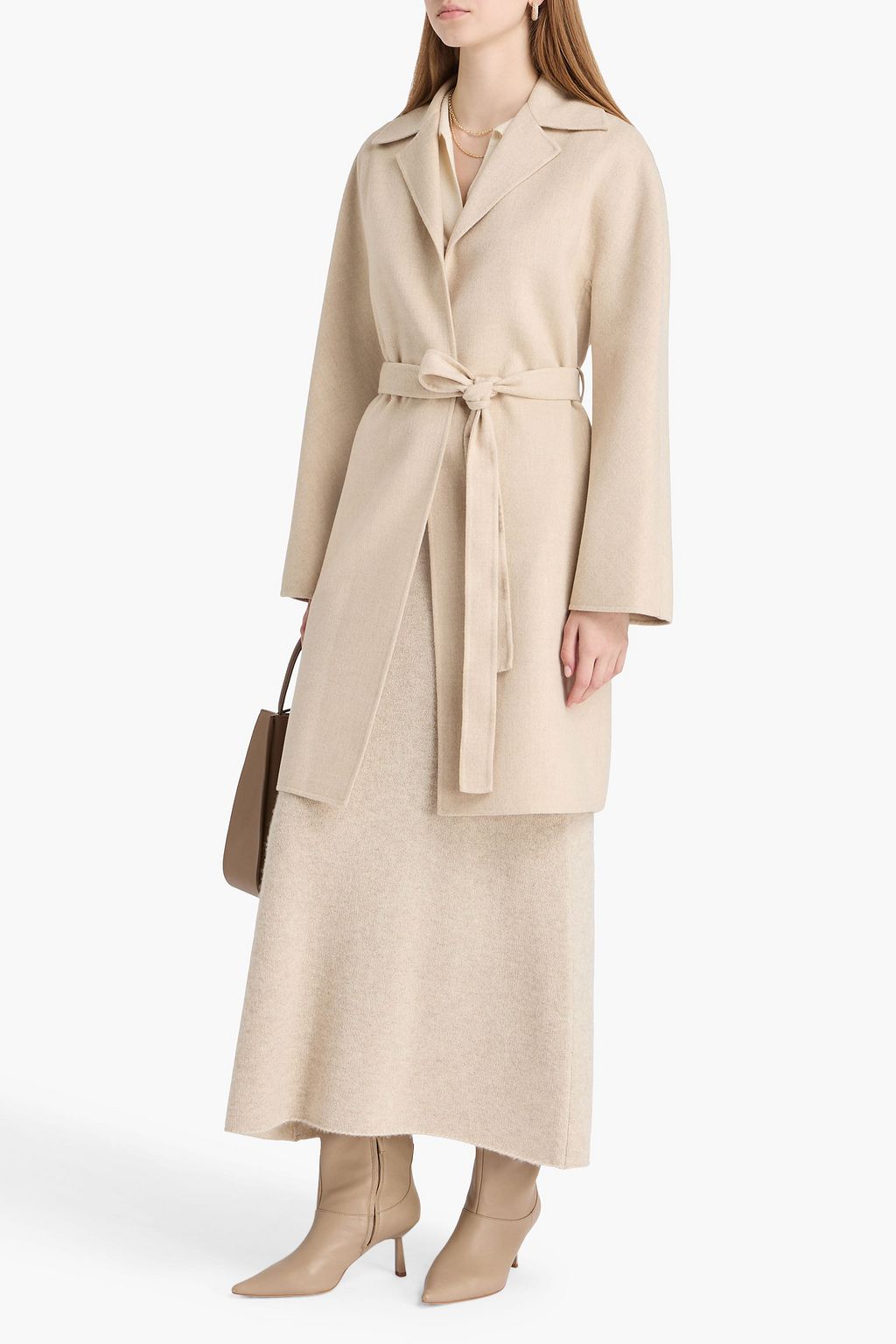 JOSEPH Cranwood belted wool and silk-blend felt coat