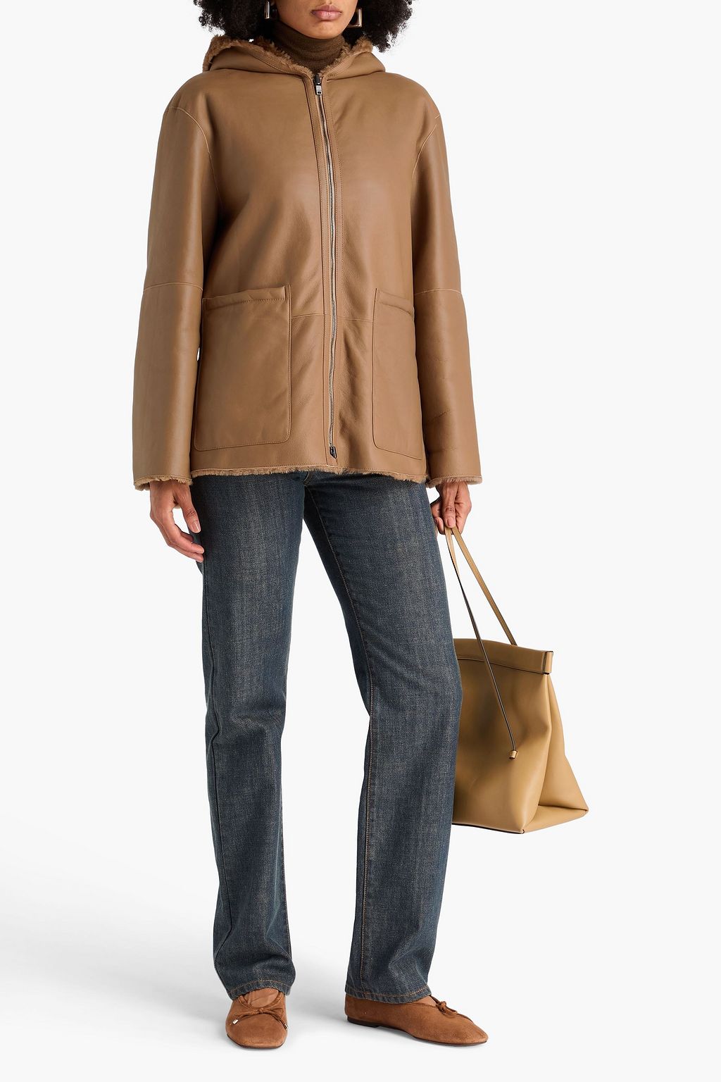 JOSEPH Reversible shearling hooded jacket