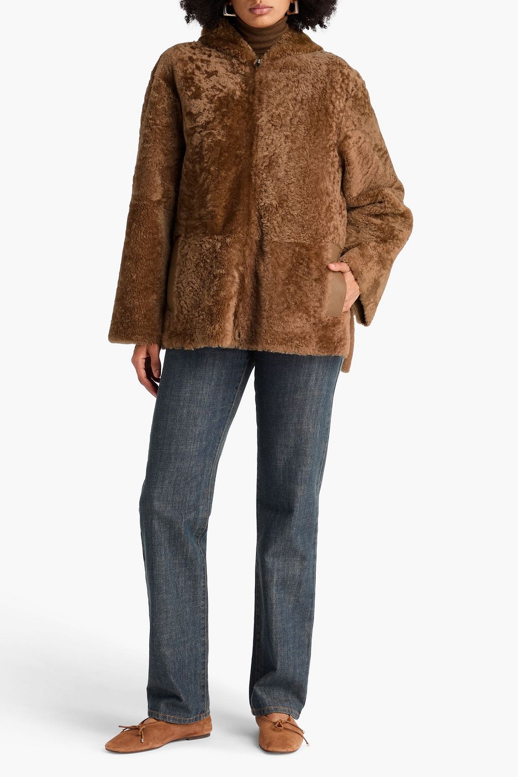 JOSEPH Reversible shearling hooded jacket