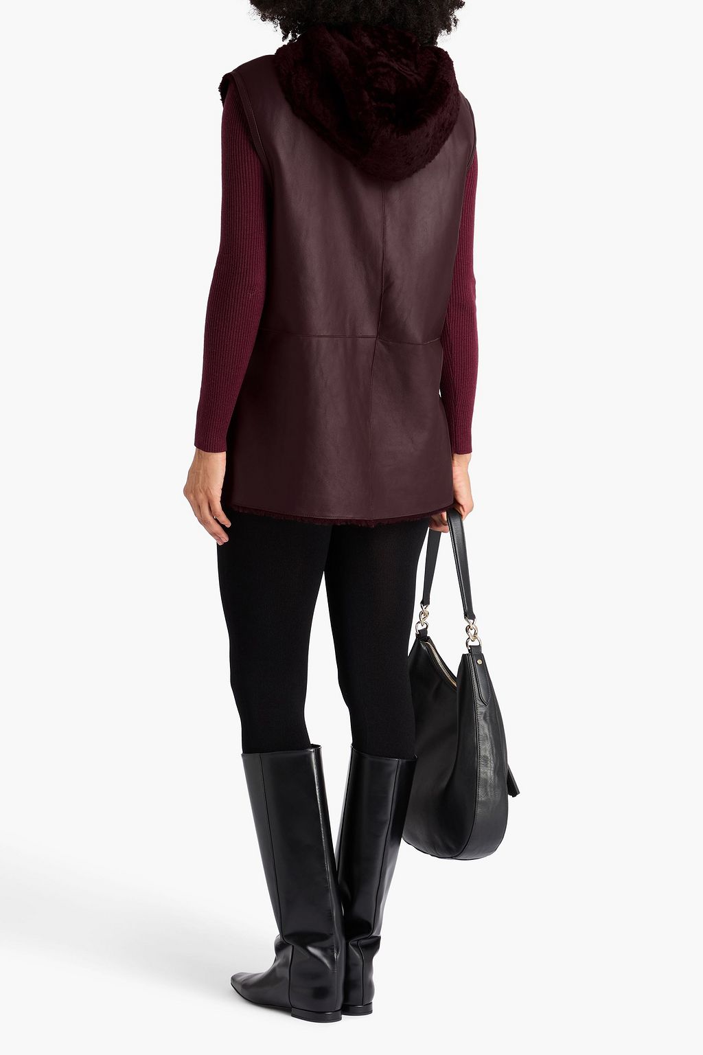 JOSEPH Dantec reversible shearling hooded vest